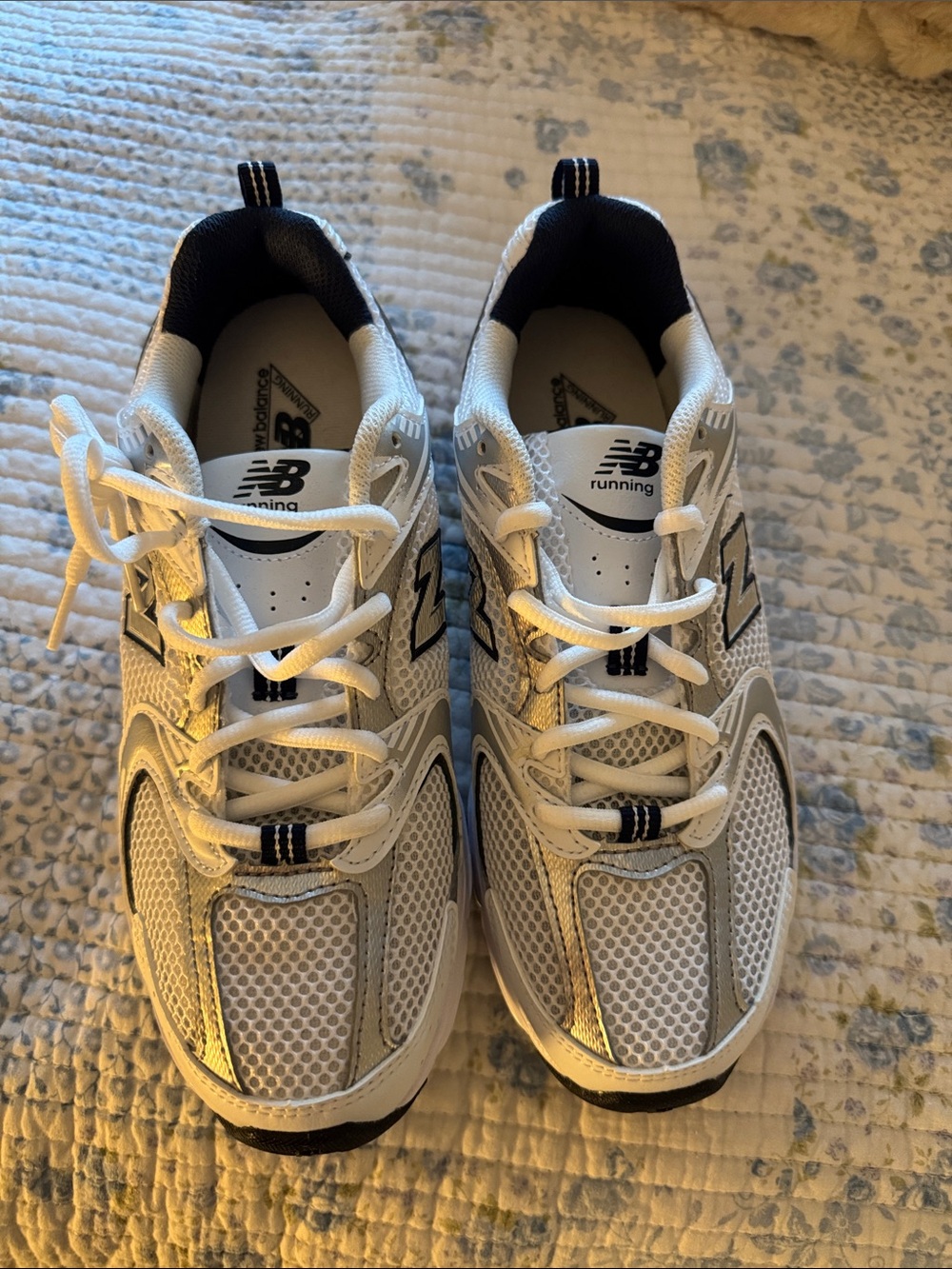 New Balance White and Gray Athletic Sneakers Never Worn